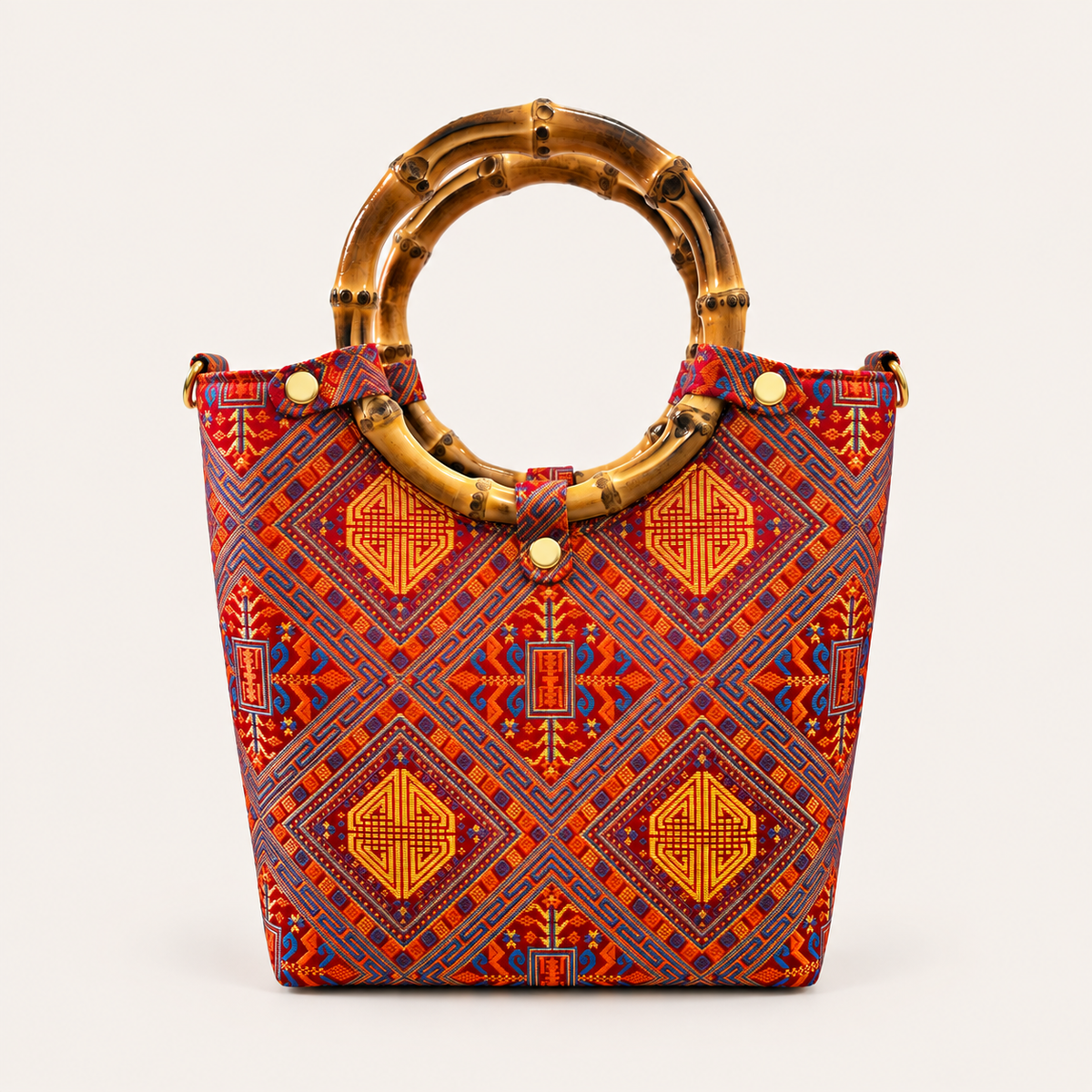 Jacquard Tote Bag – Longevity Symbol Zhuang Brocade