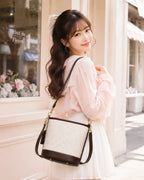 Zimloom Seeking Plum Blossoms Through Snow Pattern Bucket Bag