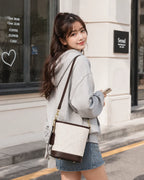 Zimloom Seeking Plum Blossoms Through Snow Pattern Bucket Bag