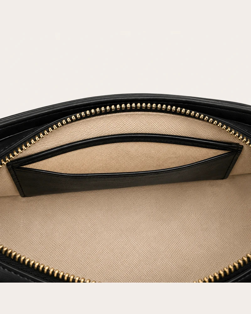 Interior zip pocket of the Everlasting Union Motif Zhuang brocade tote bag