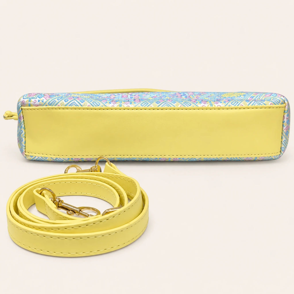 Longevity pattern Zhuang brocade crossbody bag interior
