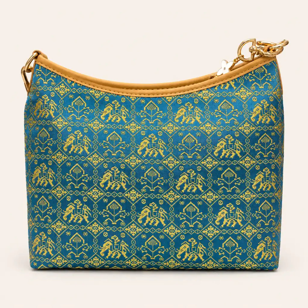 Renewal of All Things brocade crossbody bag woven detail