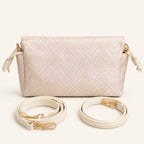 Swallow-Blessed Farmland Motif Zhuang brocade crossbody bag, side view