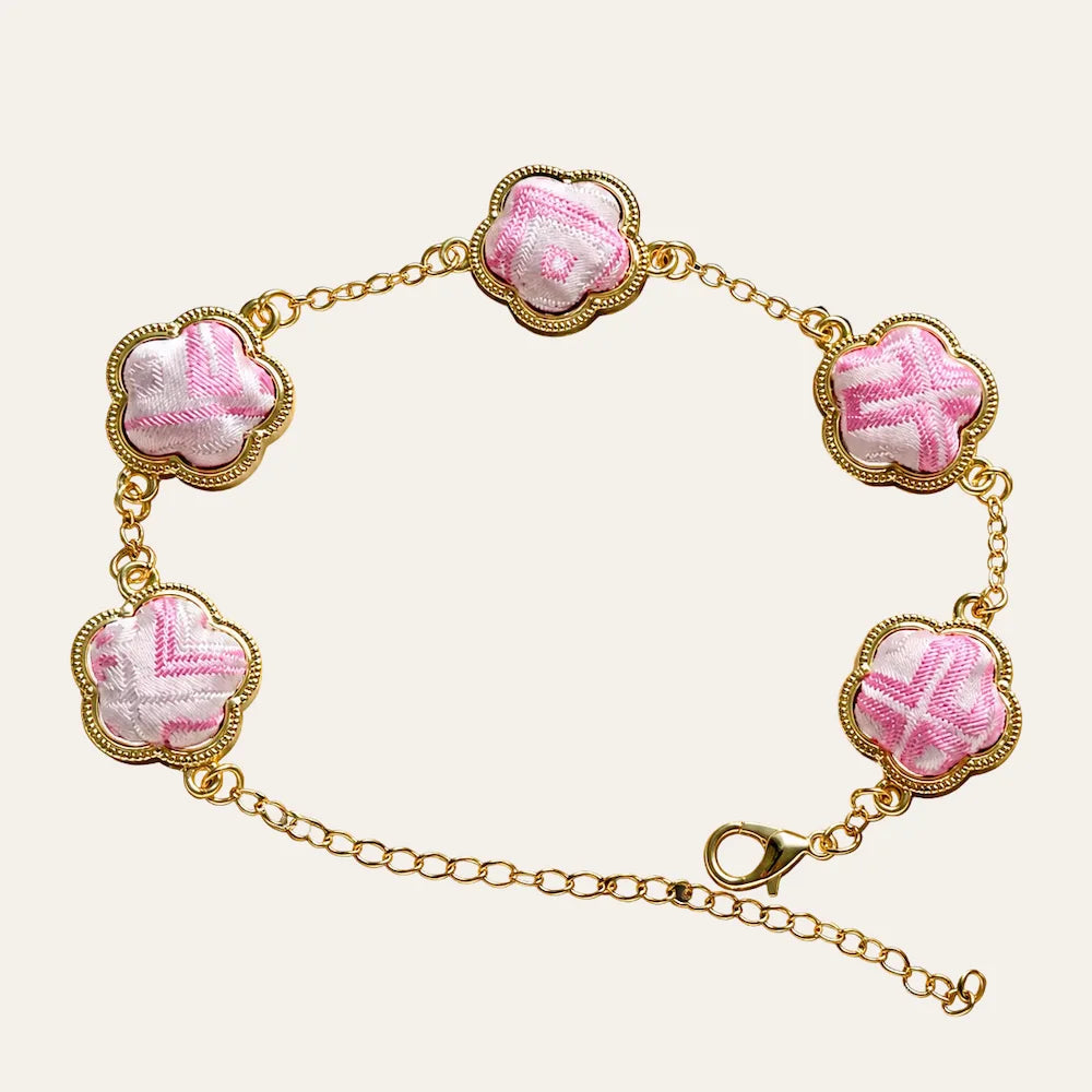 Zimloom Zhuang Brocade Bracelet- Flower Shape
