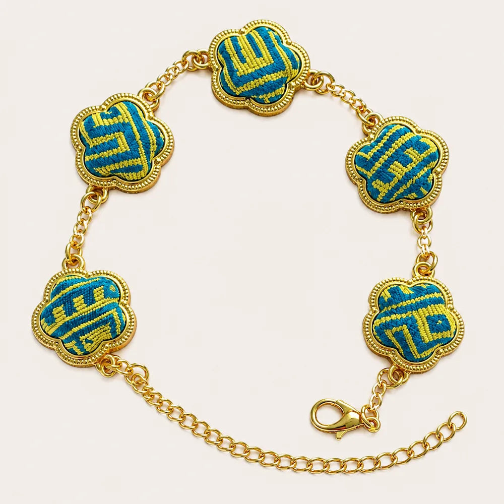 Zimloom Zhuang Brocade Bracelet- Flower Shape