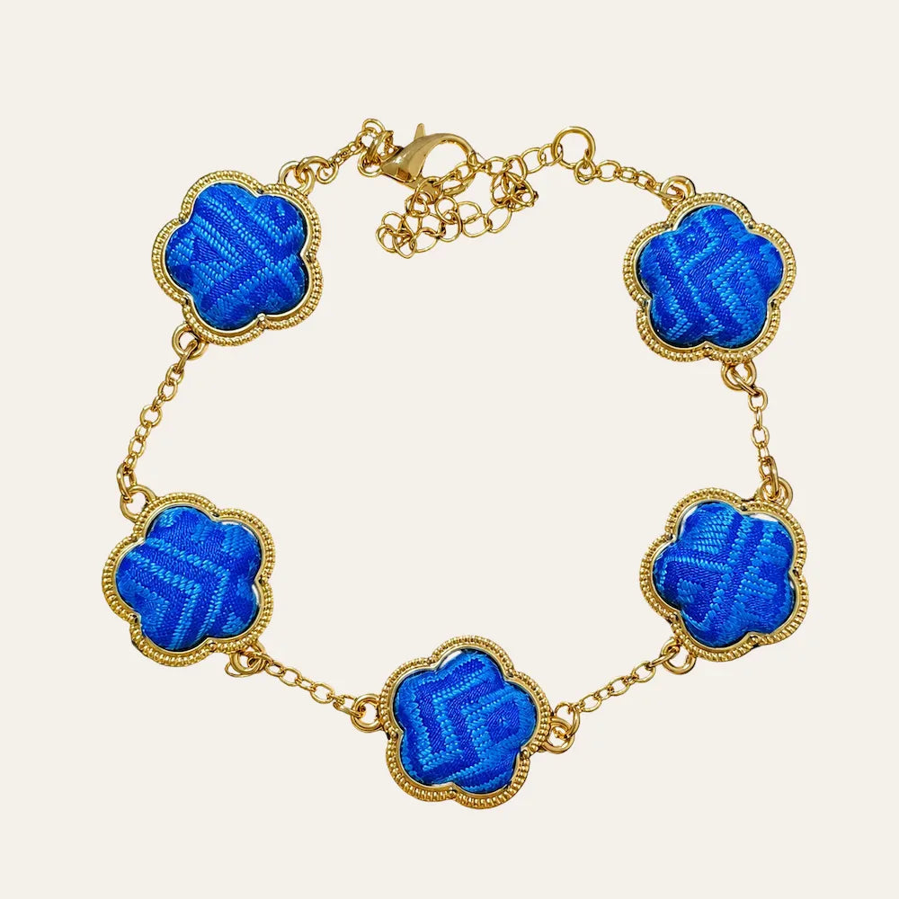 Zimloom Zhuang Brocade Bracelet- Flower Shape