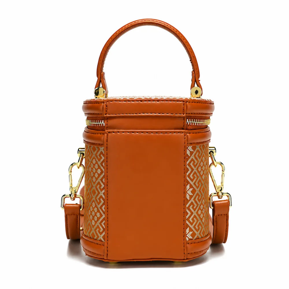Zimloom Auspicious Octagonal Pattern Fortune Bucket Bag