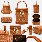 Zimloom Auspicious Octagonal Pattern Fortune Bucket Bag
