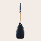 Zimloom Blossom & Swallow Pattern Patchwork Denim Baguette Bag