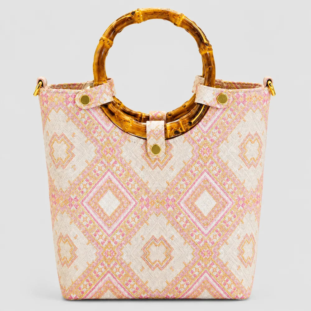 Jacquard Tote Bag – Blossom & Swallow Motif — woven motif and craftsmanship detail