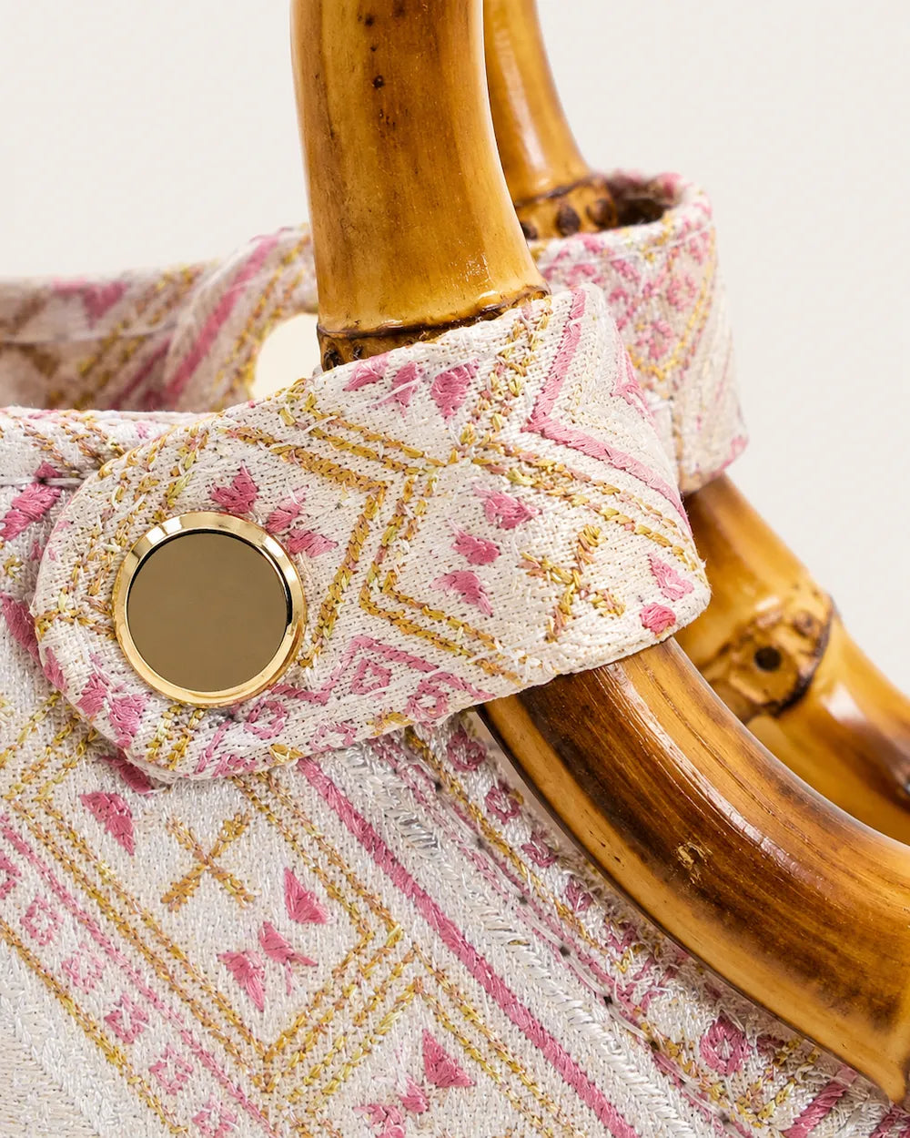 Jacquard Tote Bag – Blossom & Swallow Motif — woven motif and craftsmanship detail