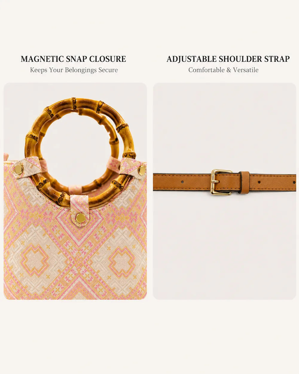 Jacquard Tote Bag – Blossom & Swallow Motif — woven motif and craftsmanship detail