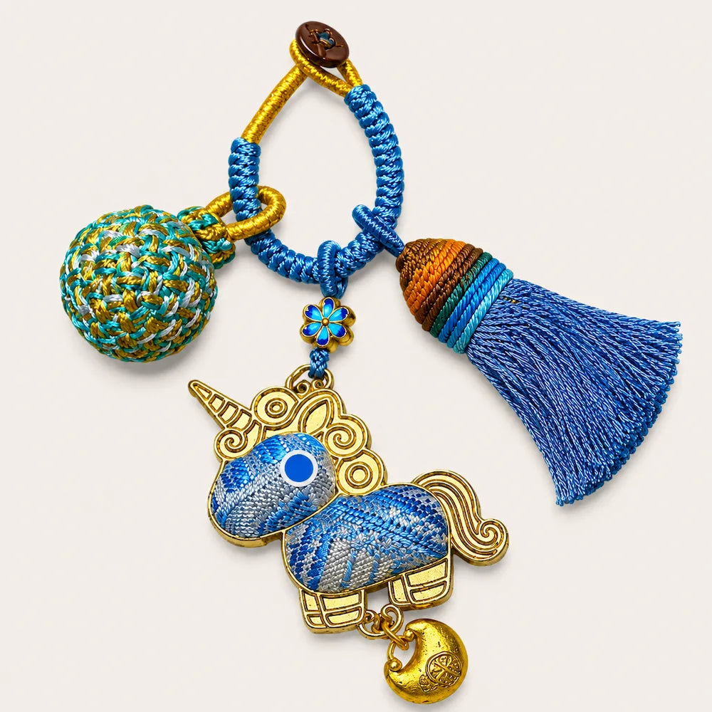 Zimloom Zhuang Brocade Charms- Unicorn Shape
