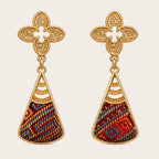 Zimloom Zhuang Brocade Earrings- Four-leaved Clover Top