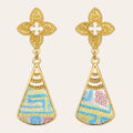 Zimloom Zhuang Brocade Earrings- Four-leaved Clover Top