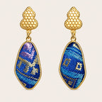Zimloom Zhuang Brocade Earrings- Gourd-shaped Top