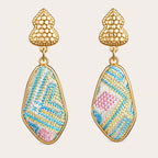 Zimloom Zhuang Brocade Earrings- Gourd-shaped Top