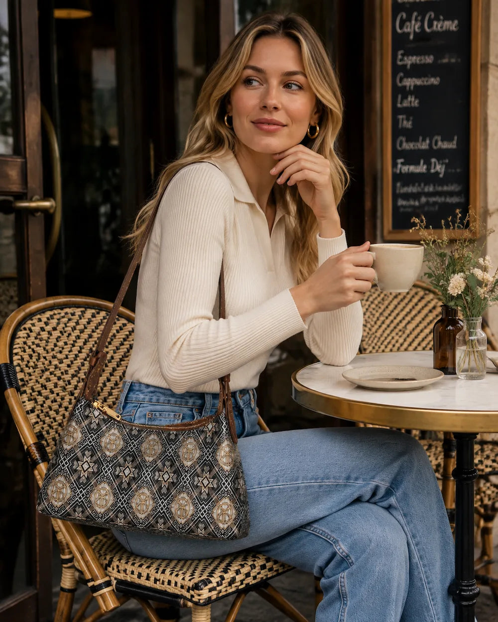Zimloom Liujia Bird And Sun Baguette Bag