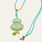 Zimloom Zhuang Brocade Necklace- Gourd Shape