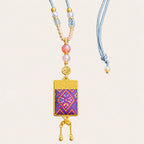 Zimloom Zhuang Brocade Necklace- Rectangle Shape