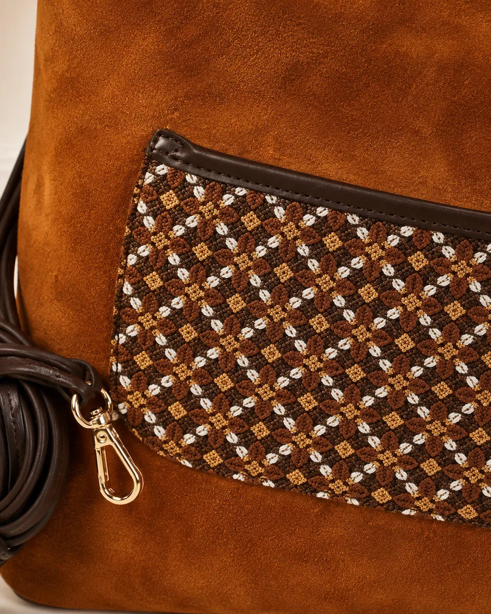 Chinese Brocade Handbag – Osmanthus Floral Motif — symbolic motif detail