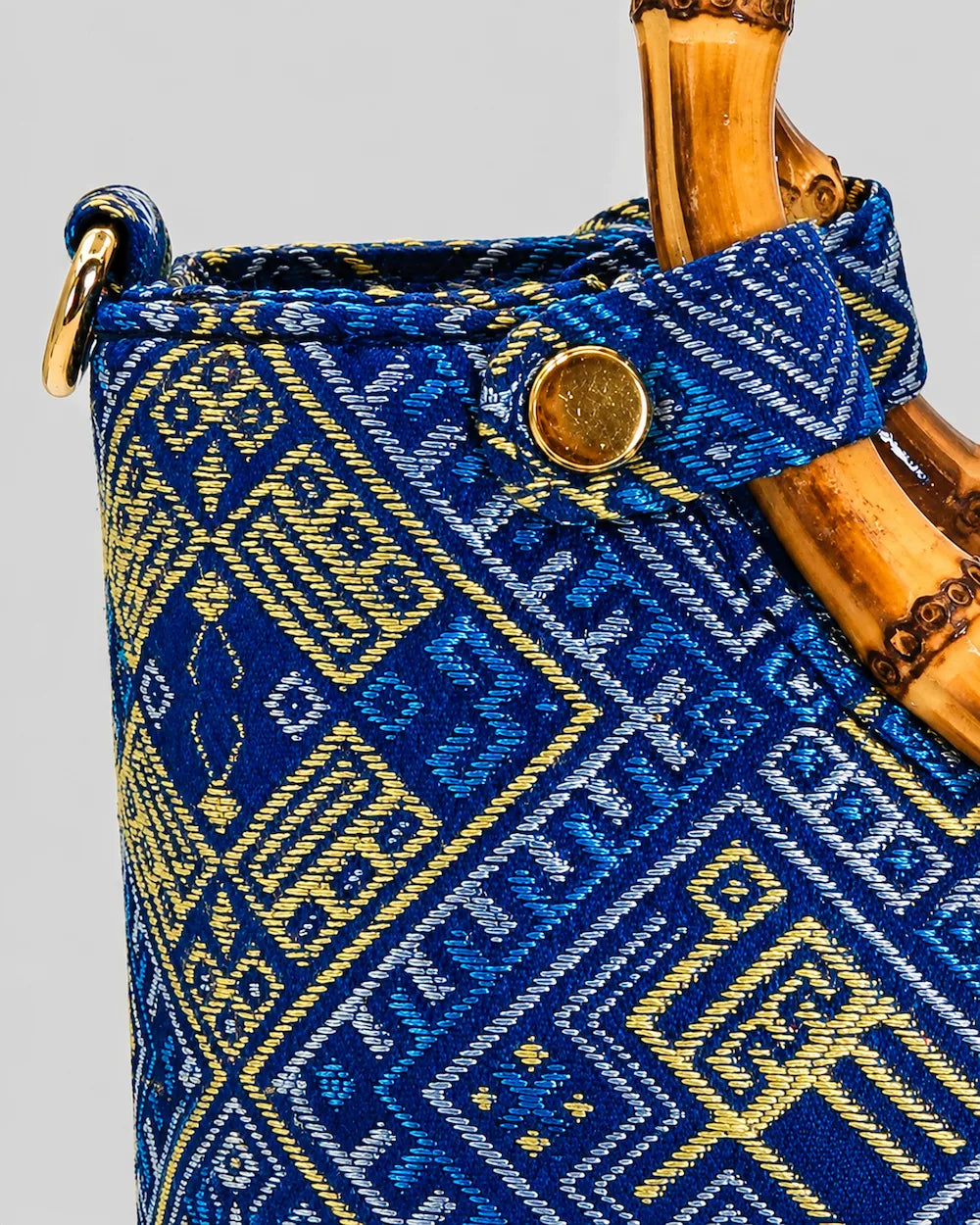 Jacquard Tote Bag – Phoenix Butterfly Zhuang Brocade Motif — woven motif and craftsmanship detail