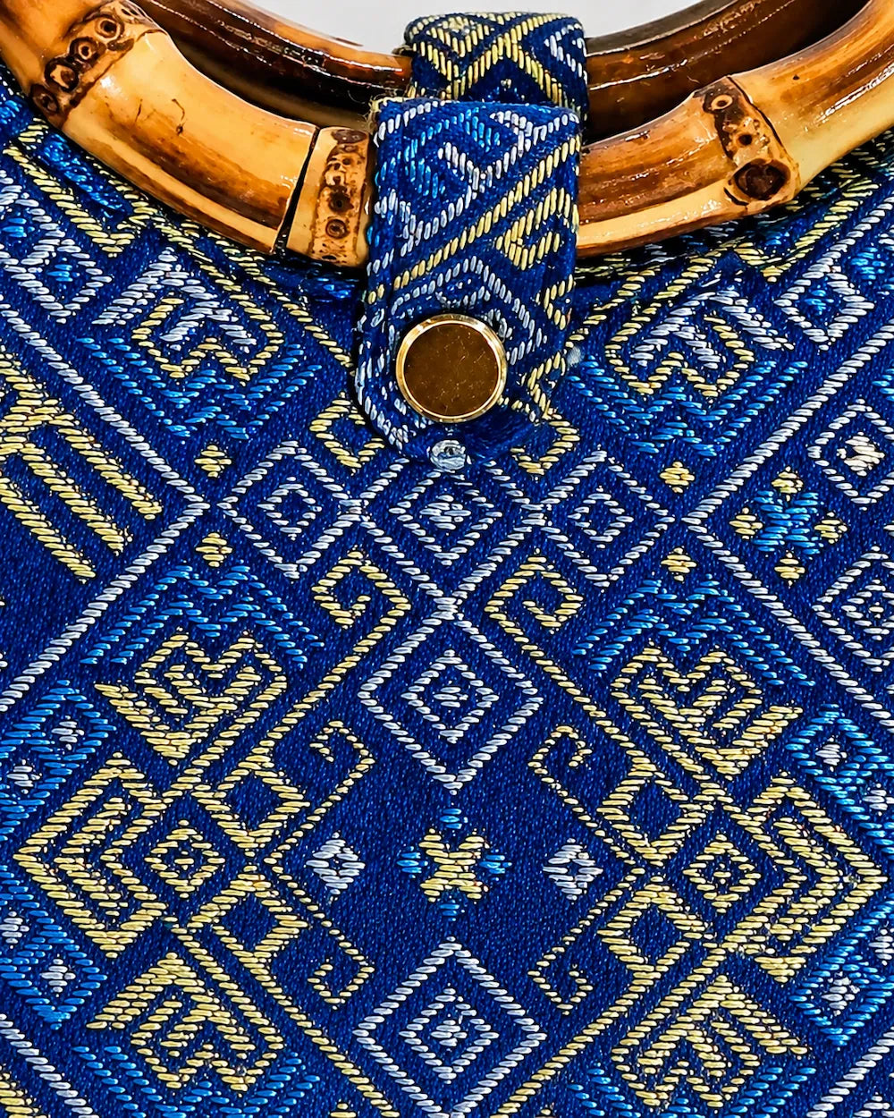 Jacquard Tote Bag – Phoenix Butterfly Zhuang Brocade Motif — woven motif and craftsmanship detail