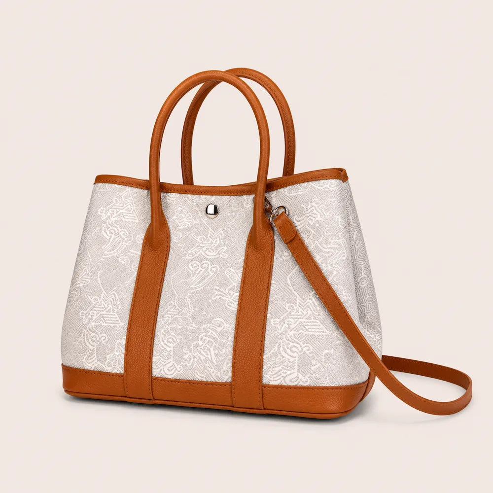Zimloom Phoenix Pattern Handbag Brown
