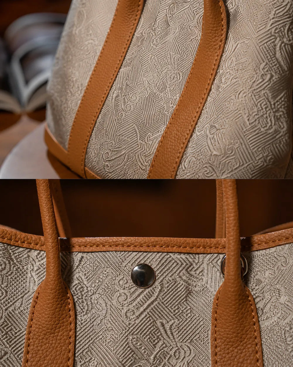 Jacquard Handbag – Phoenix Pattern — artisan textile detail