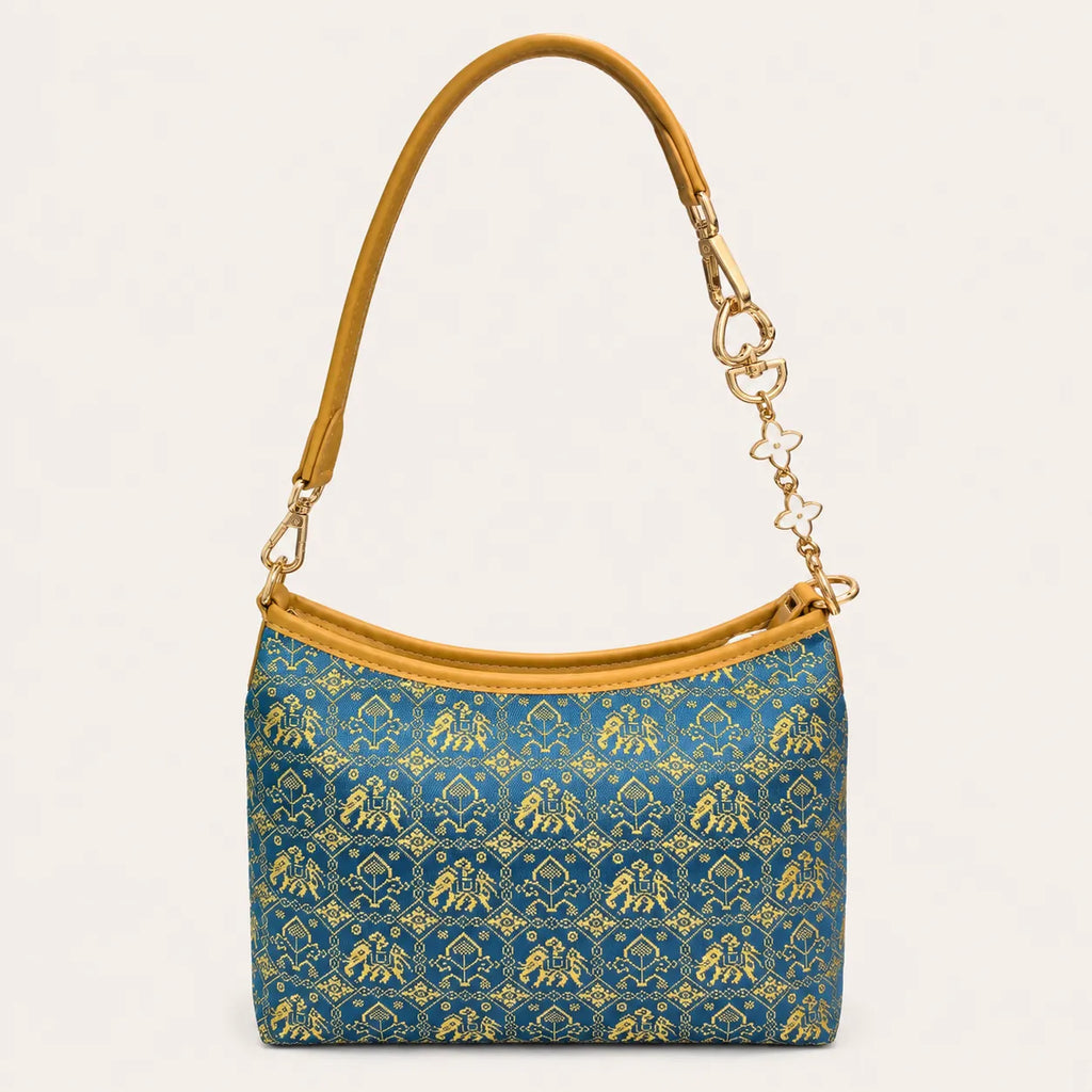 Zhuang brocade Renewal of All Things crossbody bag front view