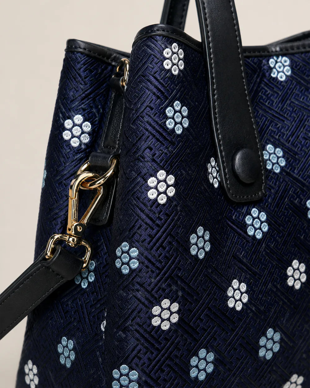 Chinese Heritage Crossbody Bag – Plum Blossom Pattern — styling and carrying view