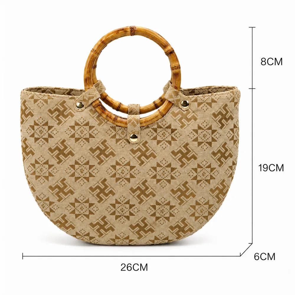 Zimloom 卍 Character Octagonal Pattern Handbag