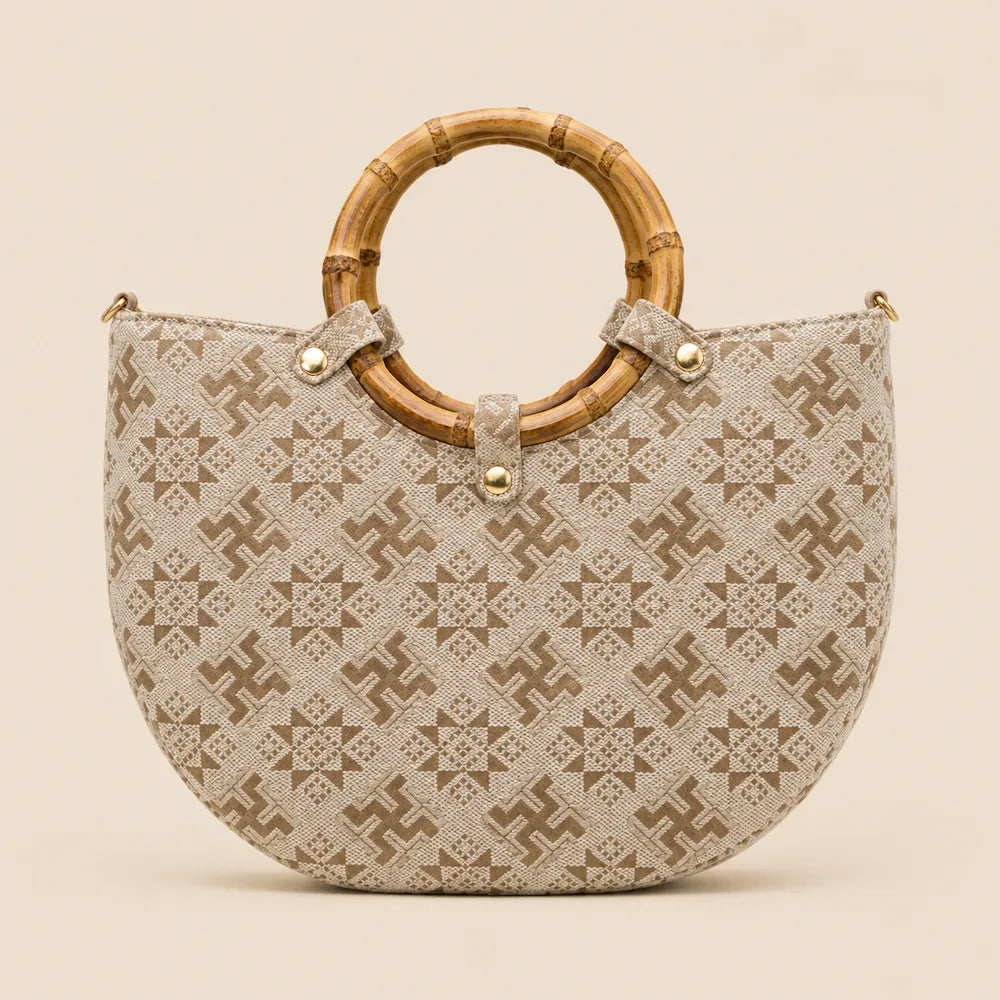 Chinese Heritage Handbag – Auspicious Octagonal Pattern — full product view