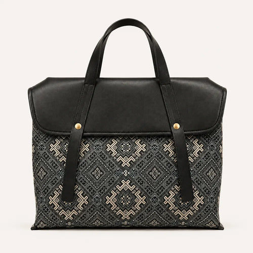 Chinese Brocade Backpack – Blossom & Swallow — full product view