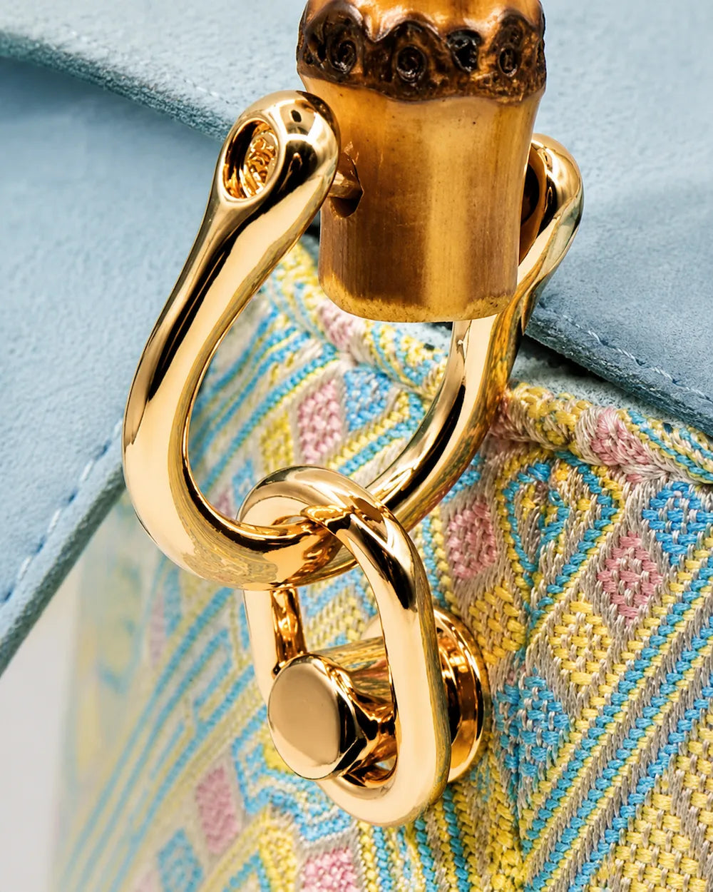Chinese Heritage Handbag – Longevity Pattern — styling and carrying view