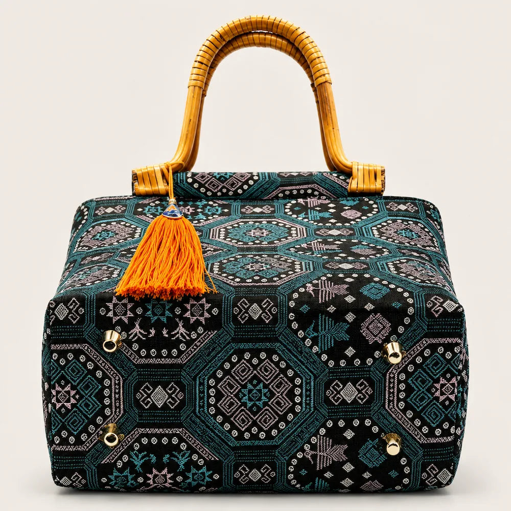 Zimloom "Python-and-Dragon" Pattern Handbag