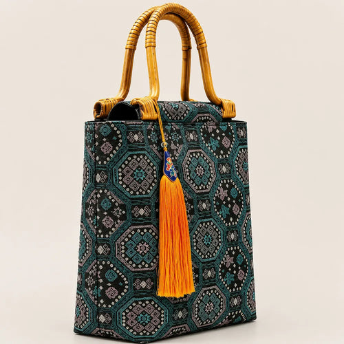 Zimloom "Python-and-Dragon" Pattern Handbag