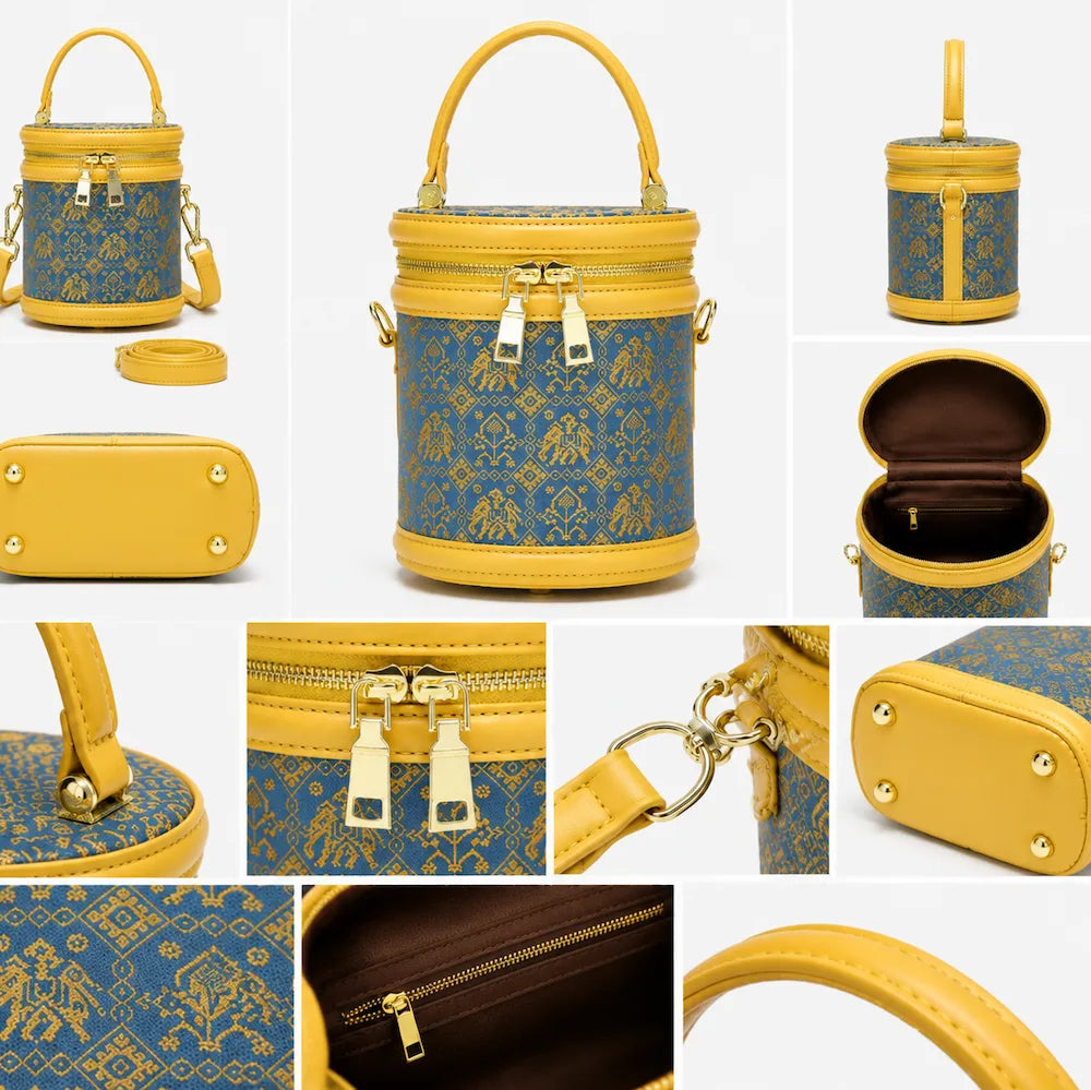 Zimloom "Renewal of All Things" Pattern Fortune Bucket Bag