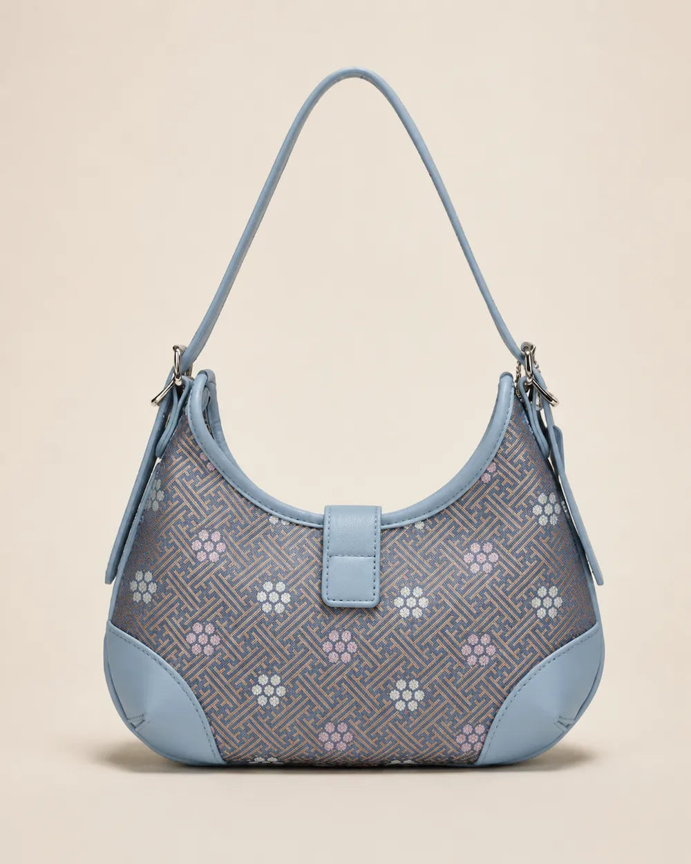 Chinese Brocade Underarm Bag – Plum Blossom — woven motif and craftsmanship detail