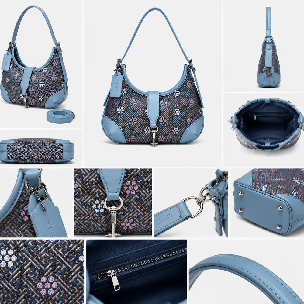 Zimloom “Seeking Plum Blossoms Through Snow” Pattern Underarm Bag