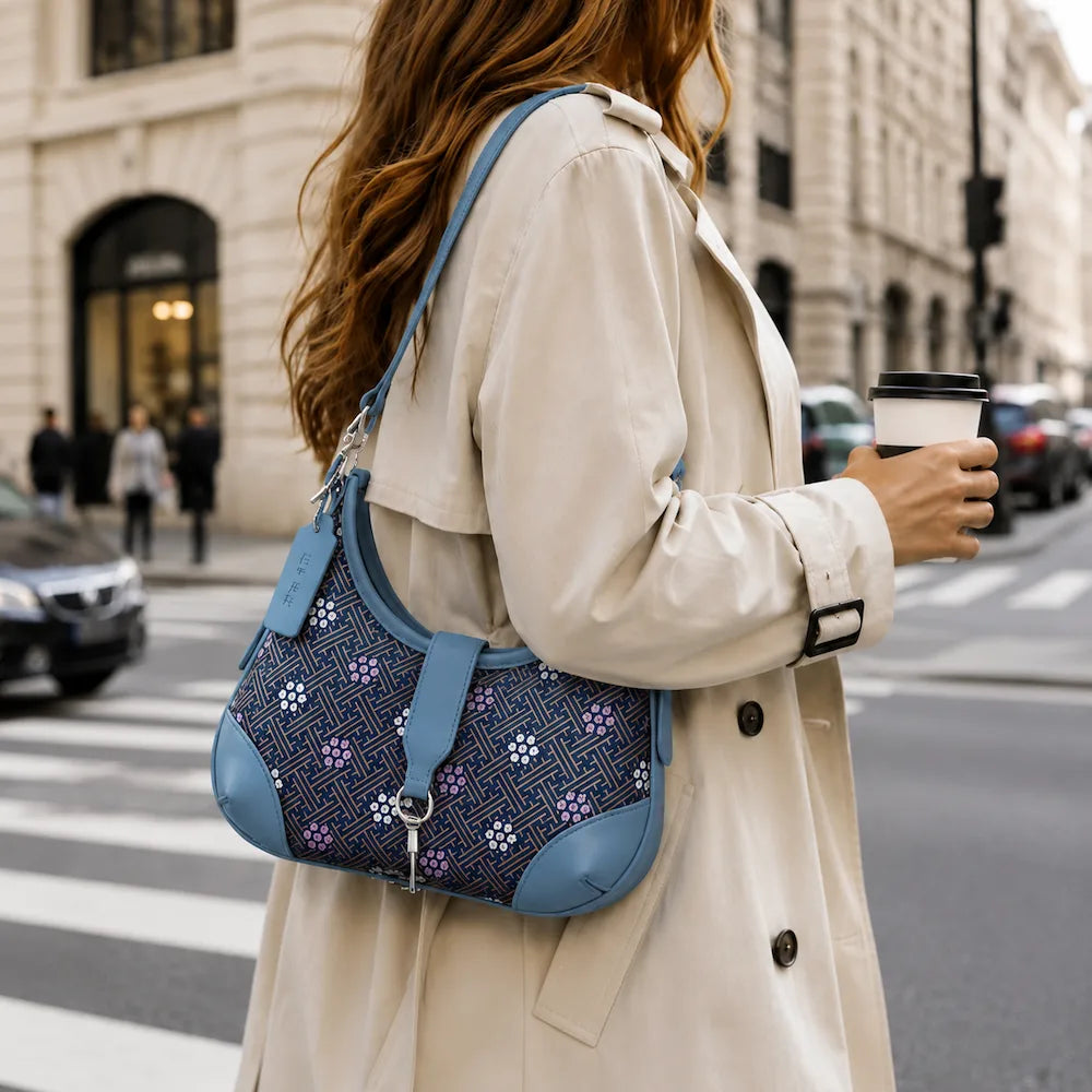 Zimloom “Seeking Plum Blossoms Through Snow” Pattern Underarm Bag