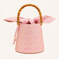 Chinese Brocade Handbag – Twin Fish Lotus Pattern — full product view