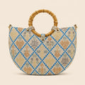 Chinese Brocade Handbag – Twin Phoenix Floral Pattern — full product view