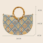 Zimloom "Twin Phoenixes Facing a Flower" Pattern Handbag