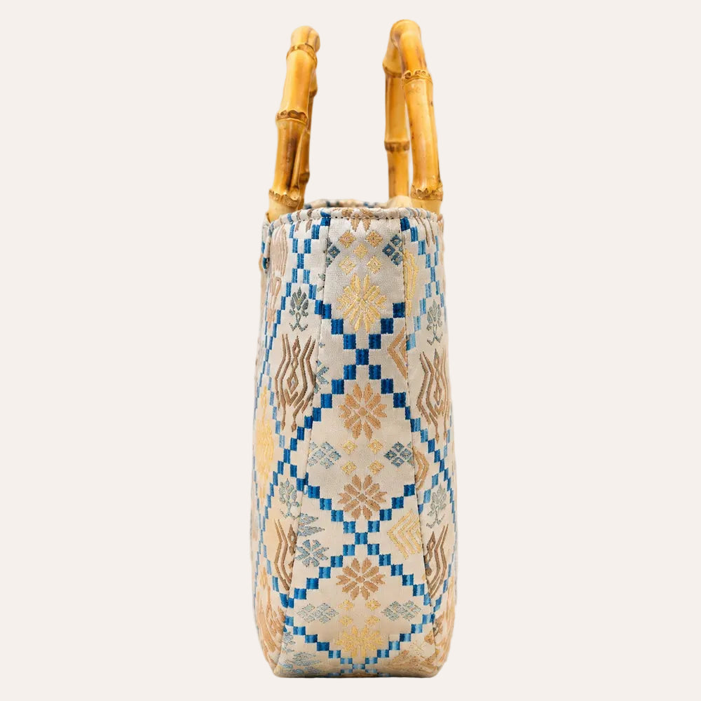 Zimloom "Twin Phoenixes Facing a Flower" Pattern Handbag