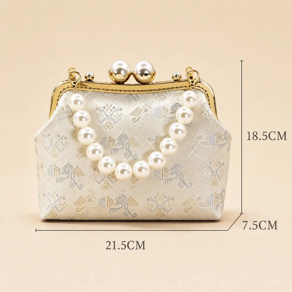 Brocade Pearl Chain Bag – Twin Phoenix Pattern