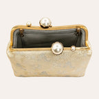 Zimloom “Twin Phoenixes Facing a Flower” Pattern Pearl Chain Bag