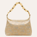 Zimloom “Twin Phoenixes Facing a Flower” Pattern Underarm Bag (White)