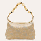 Zimloom “Twin Phoenixes Facing a Flower” Pattern Underarm Bag (White)