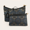 Chinese Brocade Tote Bag – Blossom & Swallow with Detachable Pouch — full product view